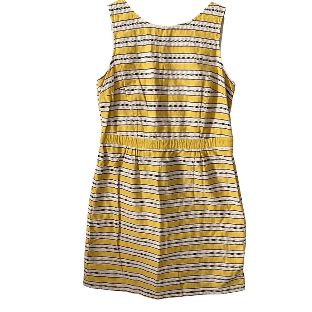 Boden Grace Yellow White Striped Cotton Sleeveless Shift Dress Womens US 14R